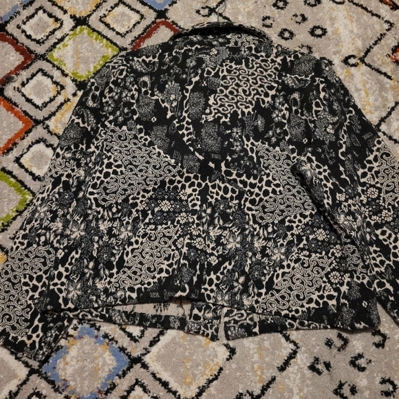 Christopher & Banks Multicolor Patterned Jacket XL Embroidered Abstract Artsy - Picture 3 of 7